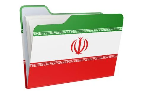 Computer folder icon with Iranian flag. 3D rendering イラスト素材