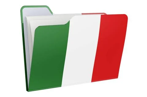 Computer folder icon with Italian flag. 3D rendering Computer folder icon ... Stock Photos