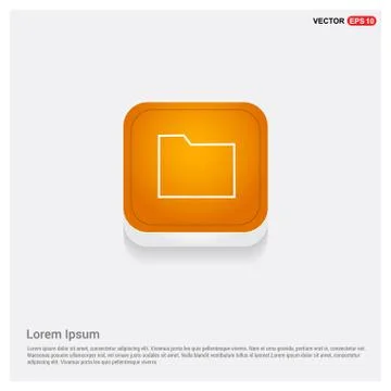 Computer Folder Icon Orange Abstract Web Button Illustrazione stock