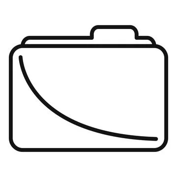 Computer folder icon outline vector. Button interface Illustrazione stock