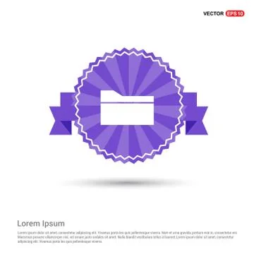 Computer Folder Icon - Purple Ribbon banner Stock Illustration