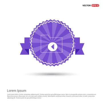 Computer Folder Icon - Purple Ribbon banner 스톡 일러스트