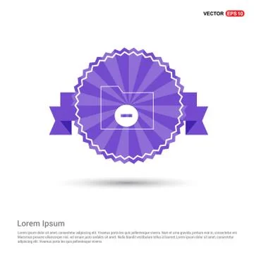 Computer Folder Icon - Purple Ribbon banner Stock Illustration
