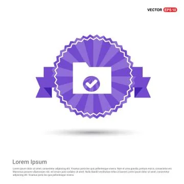 Computer Folder Icon - Purple Ribbon banner Stock Illustration