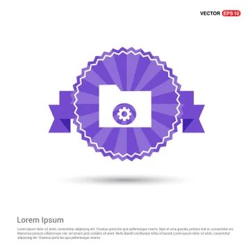 Computer Folder Icon - Purple Ribbon banner Stock Illustration