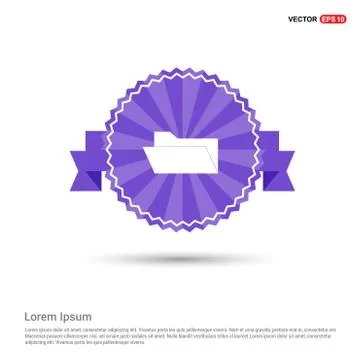 Computer Folder Icon - Purple Ribbon banner Stock Illustration