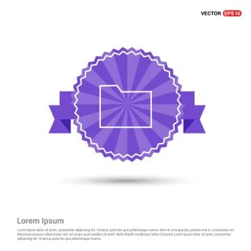 Computer Folder Icon - Purple Ribbon banner Illustrazione stock