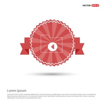Computer Folder Icon - Red Ribbon banner 스톡 일러스트