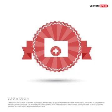 Computer Folder Icon - Red Ribbon banner Stock Illustration