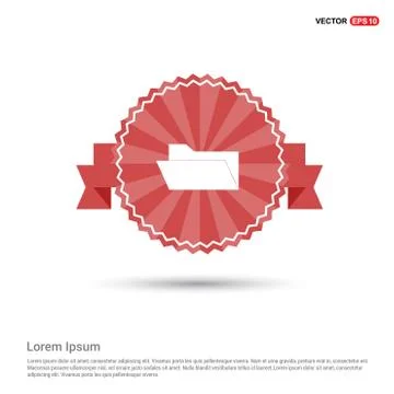 Computer Folder Icon - Red Ribbon banner Illustrazione stock