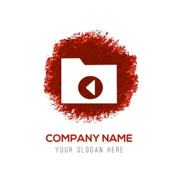 Computer Folder Icon - Red WaterColor Circle Splash Stock Illustration