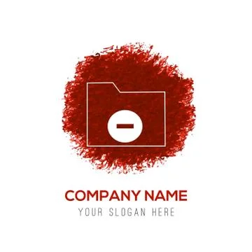 Computer Folder Icon - Red WaterColor Circle Splash Stock Illustration
