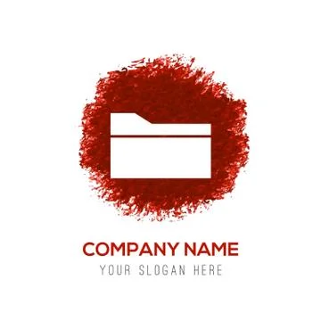 Computer Folder Icon - Red WaterColor Circle Splash Stock Illustration