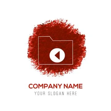 Computer Folder Icon - Red WaterColor Circle Splash Stock Illustration