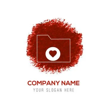 Computer Folder Icon - Red WaterColor Circle Splash Stock Illustration