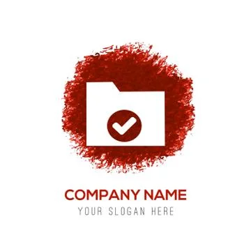 Computer Folder Icon - Red WaterColor Circle Splash Illustrazione stock