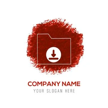Computer Folder Icon - Red WaterColor Circle Splash Stock-Illustration