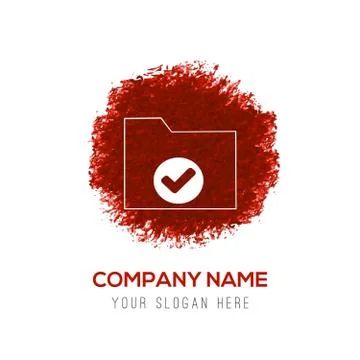 Computer Folder Icon - Red WaterColor Circle Splash Stock Illustration