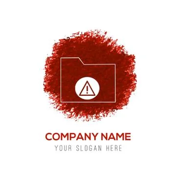 Computer Folder Icon - Red WaterColor Circle Splash Stock Illustration