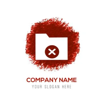 Computer Folder Icon - Red WaterColor Circle Splash Stock Illustration