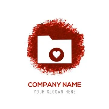 Computer Folder Icon - Red WaterColor Circle Splash Stock Illustration
