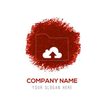Computer Folder Icon - Red WaterColor Circle Splash Stock Illustration