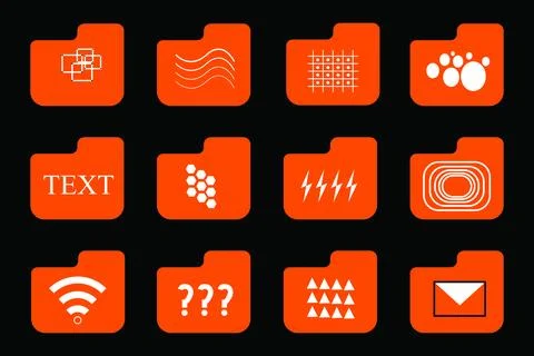 Computer folder icon sets. Stock Illustration