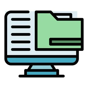 Computer folder icon vector flat Stockillustratie