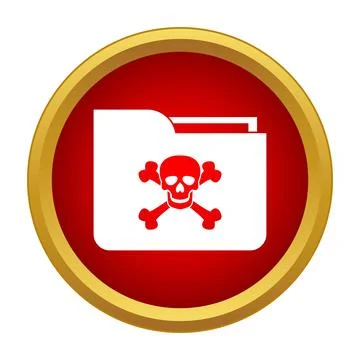 Computer folder icon warning of cyber threat Stock Illustration