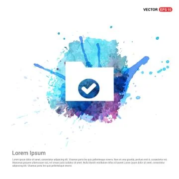 Computer Folder Icon - Watercolor Background Stock Illustration