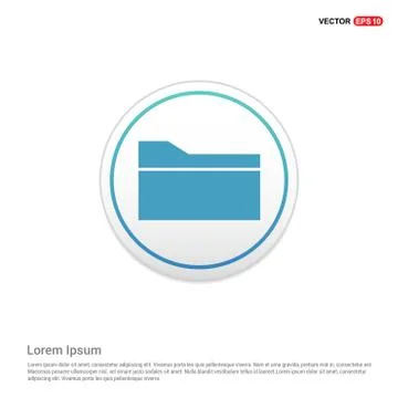 Computer Folder Icon - white circle button Stock Illustration