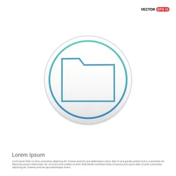 Computer Folder Icon - white circle button Stock Illustration