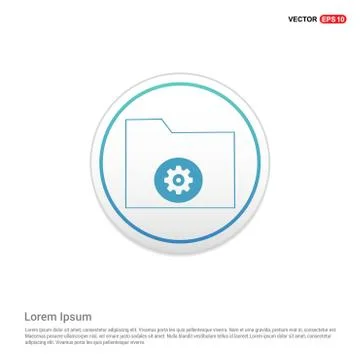 Computer Folder Icon - white circle button Stock Illustration