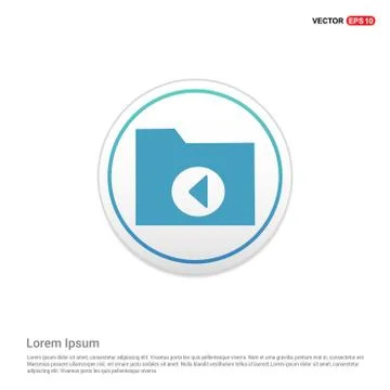 Computer Folder Icon - white circle button Illustrazione stock