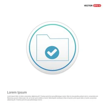 Computer Folder Icon - white circle button Stock Illustration