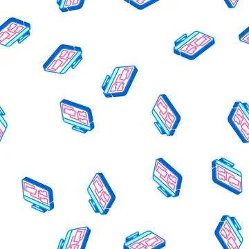 Computer folder isometric icon seamless pattern Stock Illustration