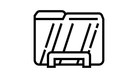 Computer folder line icon animation Stock Footage 224382078