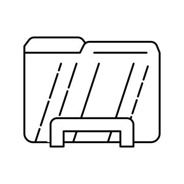 Computer folder line icon vector illustration Stock Illustration