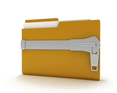 Computer folder with locks and files inside Stock Illustration