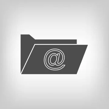 Computer folder with mail sign Stock Illustration
