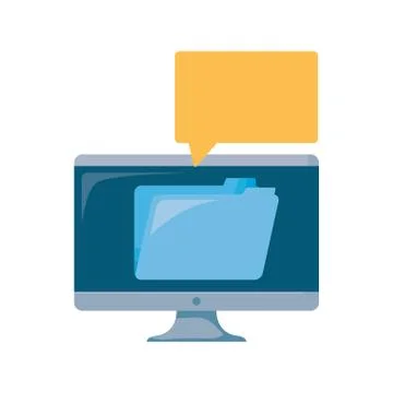 Computer folder message on white background Stock Illustration
