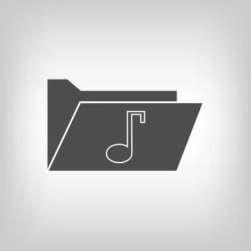 Computer folder with music note イラスト素材