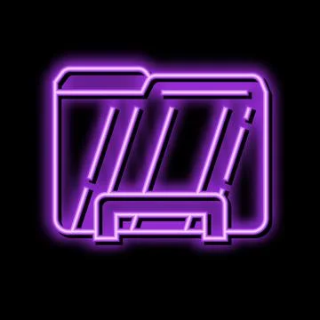 Computer folder neon glow icon illustration Stock Illustration