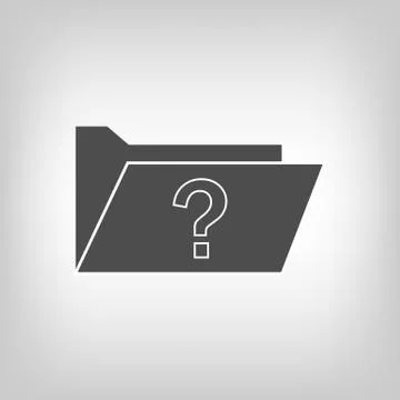 Computer folder with quiestion mark Stock Illustration