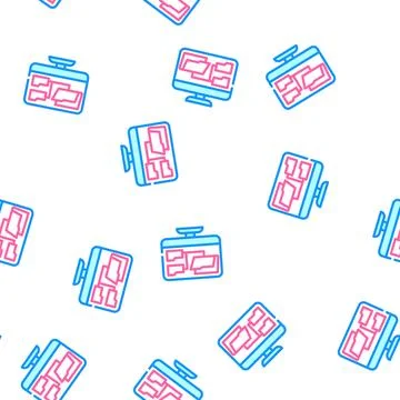 Computer folder vector seamless pattern Stock Illustration