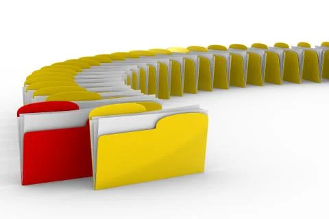 Computer folder on white background. Isolated 3d image Stock Illustration