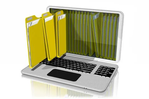 Computer Folders Colorful Binders Documents 스톡 일러스트