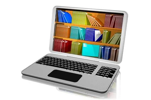 Computer Folders Colorful Binders Documents Stock-Illustration