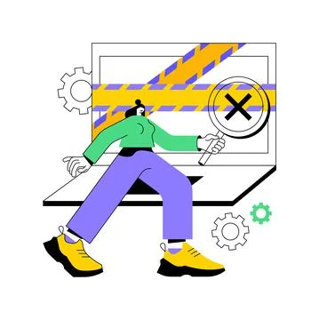 Computer forensics abstract concept vector illustration. Stock Illustration