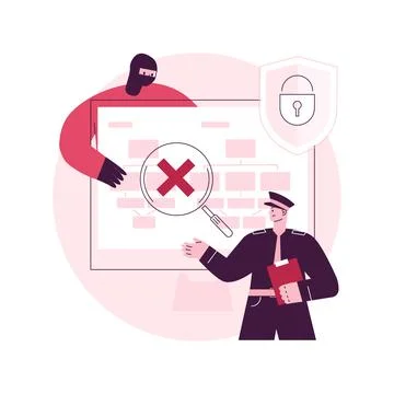 Computer forensics abstract concept vector illustration. Illustrazione stock